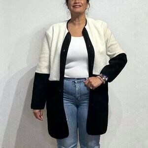 Wildfox Black Combo Colorblock Beverly Car Coat Sz S NWOT